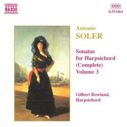 SOLER /ROWLAND - SONATAS FOR HARPSICHORD VOL.3